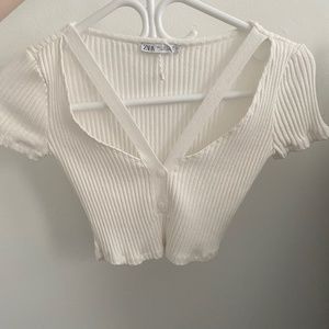 Cream/White Crop Zara top